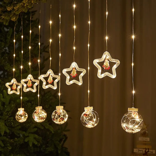 Santa Glow Festive Curtain Lights