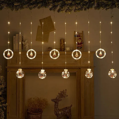 Santa Glow Festive Curtain Lights