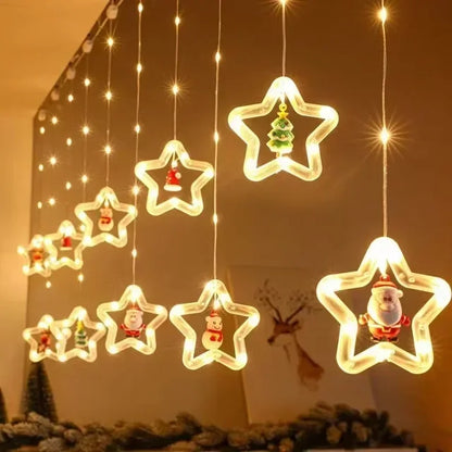 Santa Glow Festive Curtain Lights